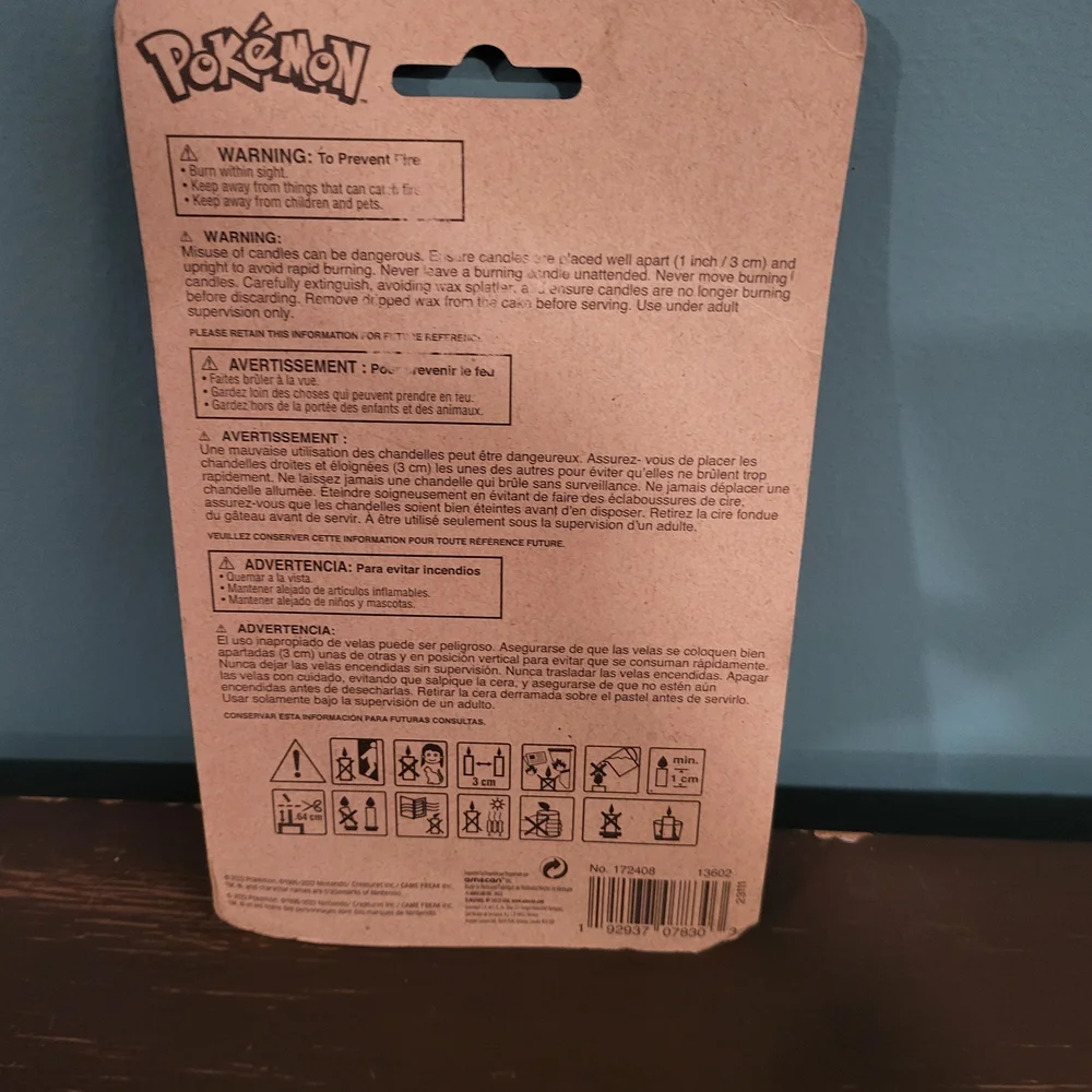 🎉 Pokémon Birthday Candles | 4-Piece Set | New
